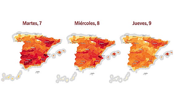 Un cuarto de España al rojo vivo: consulta si estás en riesgo por las altas temperaturas