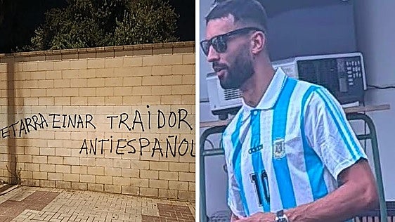 Amenazan a un futbolista vasco del Málaga por apoyar a Argentina contra España: «Etarra. Traidor. Antiespañol»