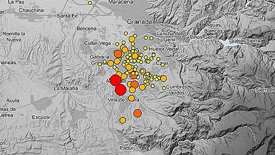 Un terremoto de 2.5 vuelve a alertar a Granada y su Cinturón en un viernes plagado de seísmos