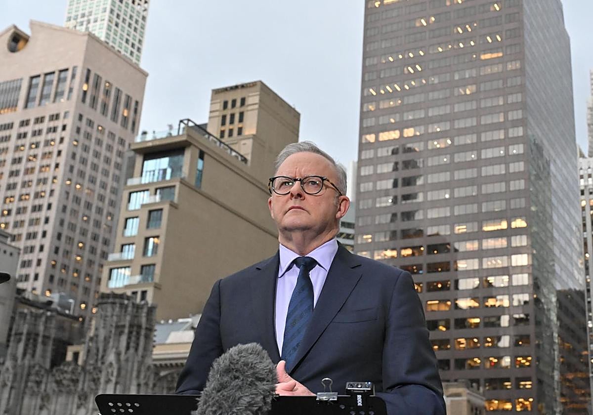Anthony Albanese, primer ministro australiano, en Nueva York, donde asiste a la Asamblea General de la ONU.