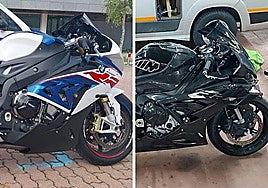 Las motos que conducían los jóvenes investigados.