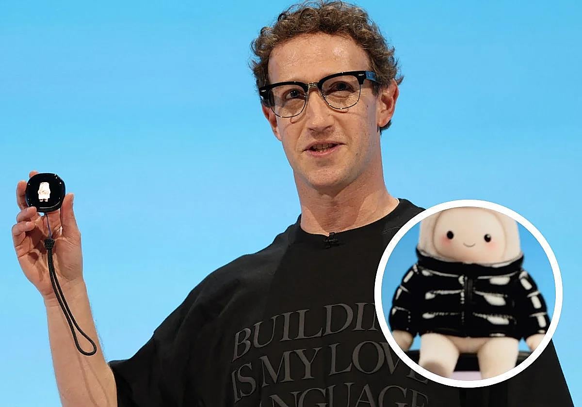 Zuckerberg muestra su 'tamagotchi' de Inteligencia Artificial.