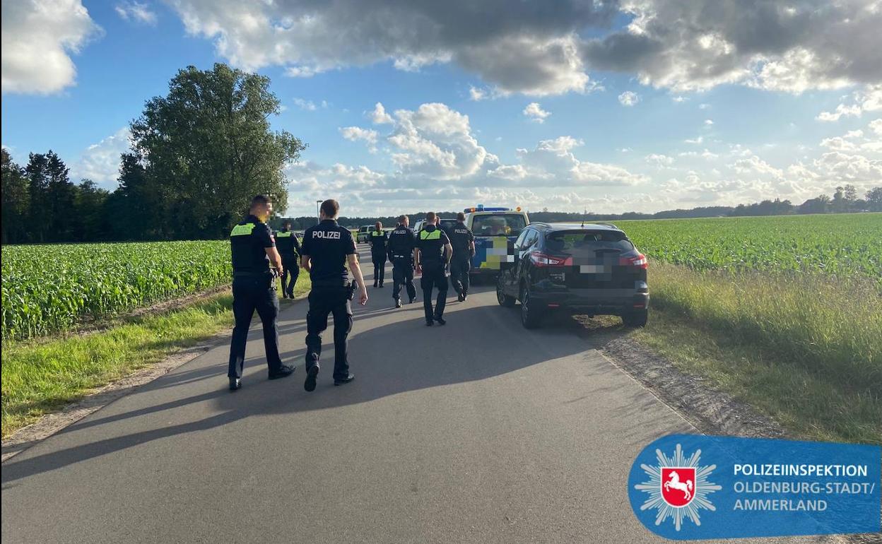 Parte del operativo de búsqueda de la Policía alemana