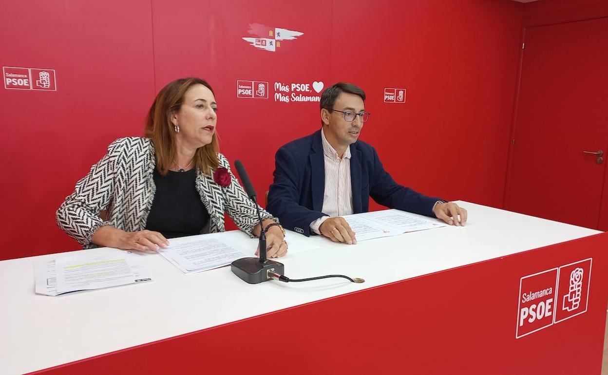 Los procuradores del PSOE por Salamanca Fernando Pablos y Rosa Rubio.