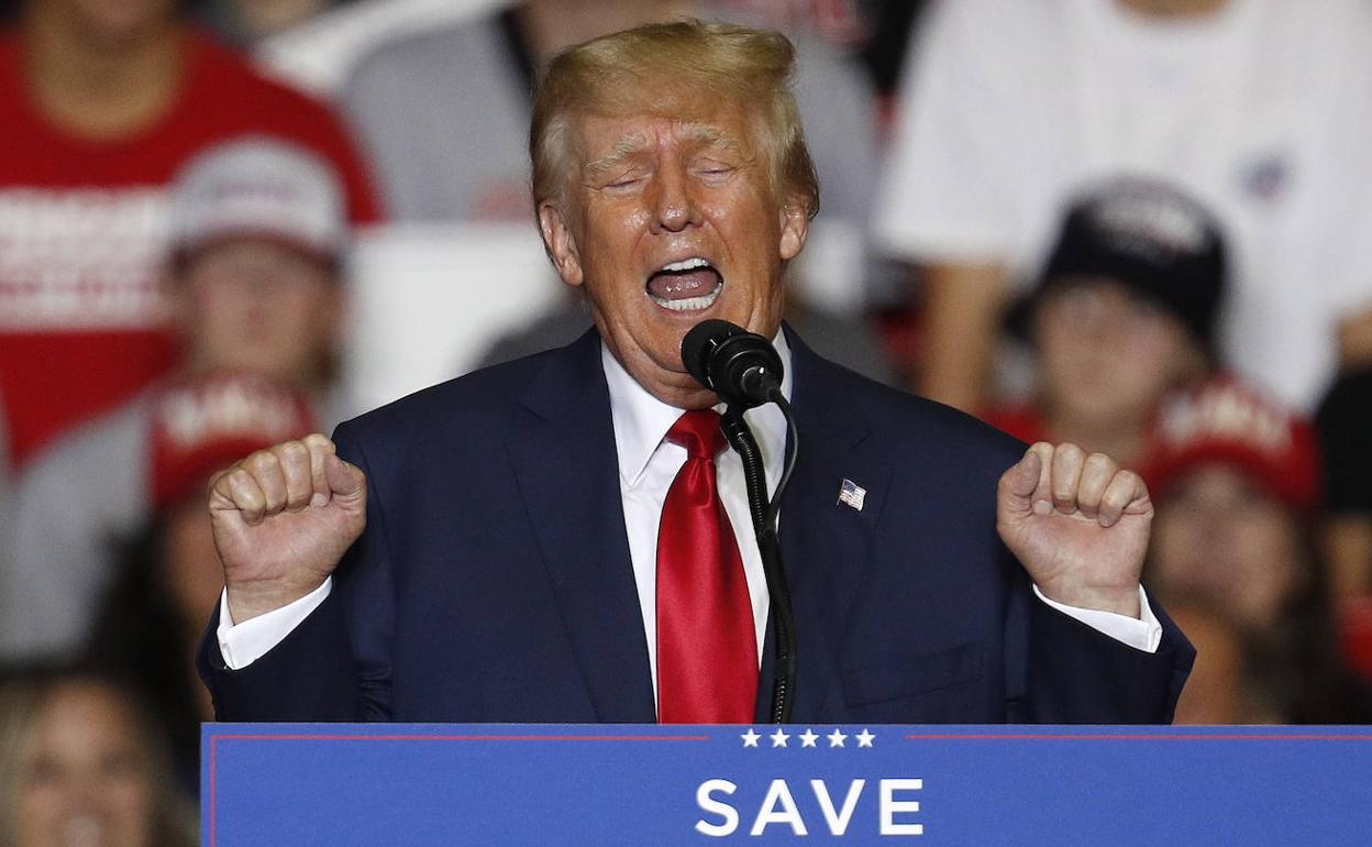 El expresidente Donald Trump, durante un mitin en Ohio. 