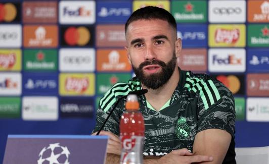 Dani Carvajal, durante la rueda de prensa. 