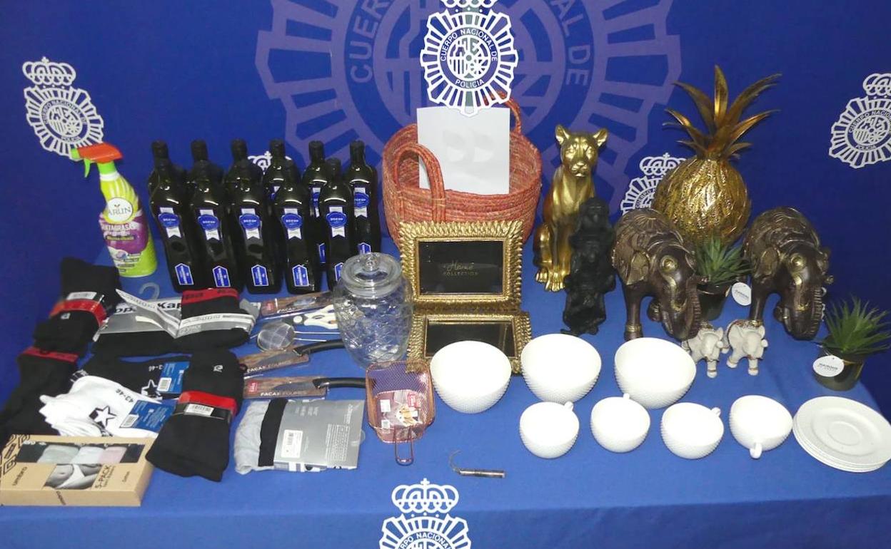 Efectos recuperados tras la detención. 