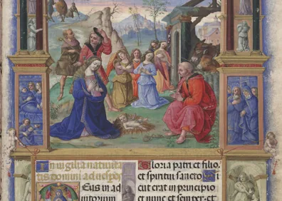 Imagen secundaria 1 - Detalle de la 'La virgen del Pez' de Rafael, y del 'Misal de Fernando el Católico' (debajo) junto a un 'San Sebastián' de Alonso Berruguete. 