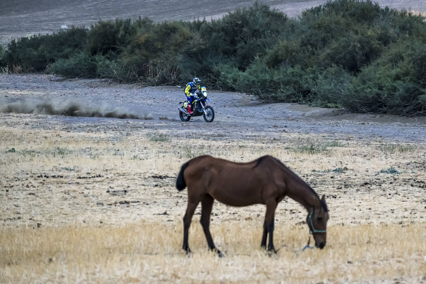 Santolino, en acción durante una de las etapas previas. 