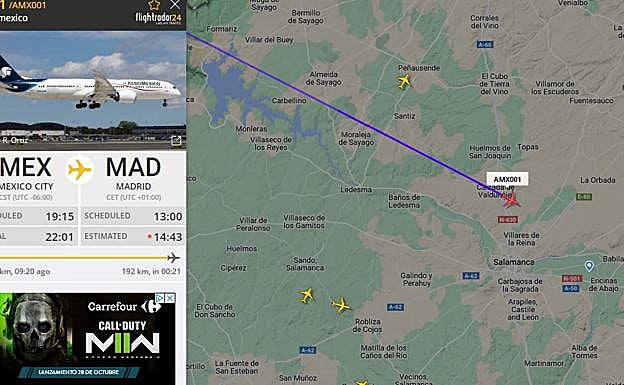 Imagen con la información sobre el vuelo.