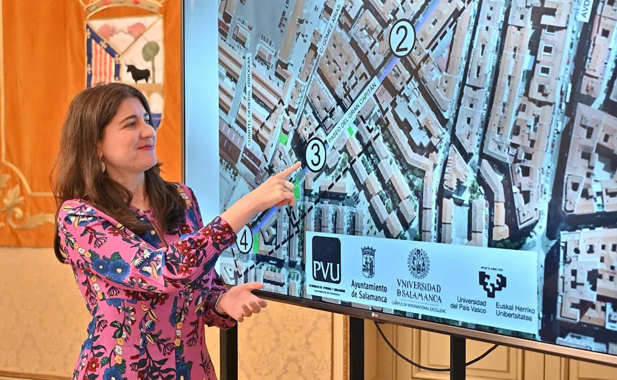 Miryam Rodríguez, presenta el proyecto de la calle Gran Capitán. 