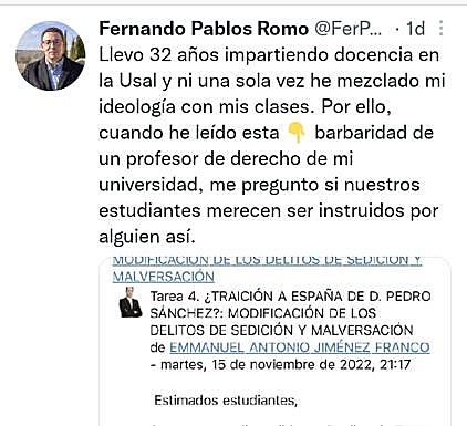 Tweet de Fernando Pablos. 