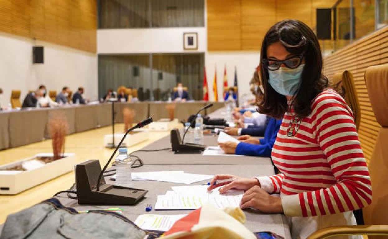 Virginia Carrera en un pleno del Ayuntamiento. 