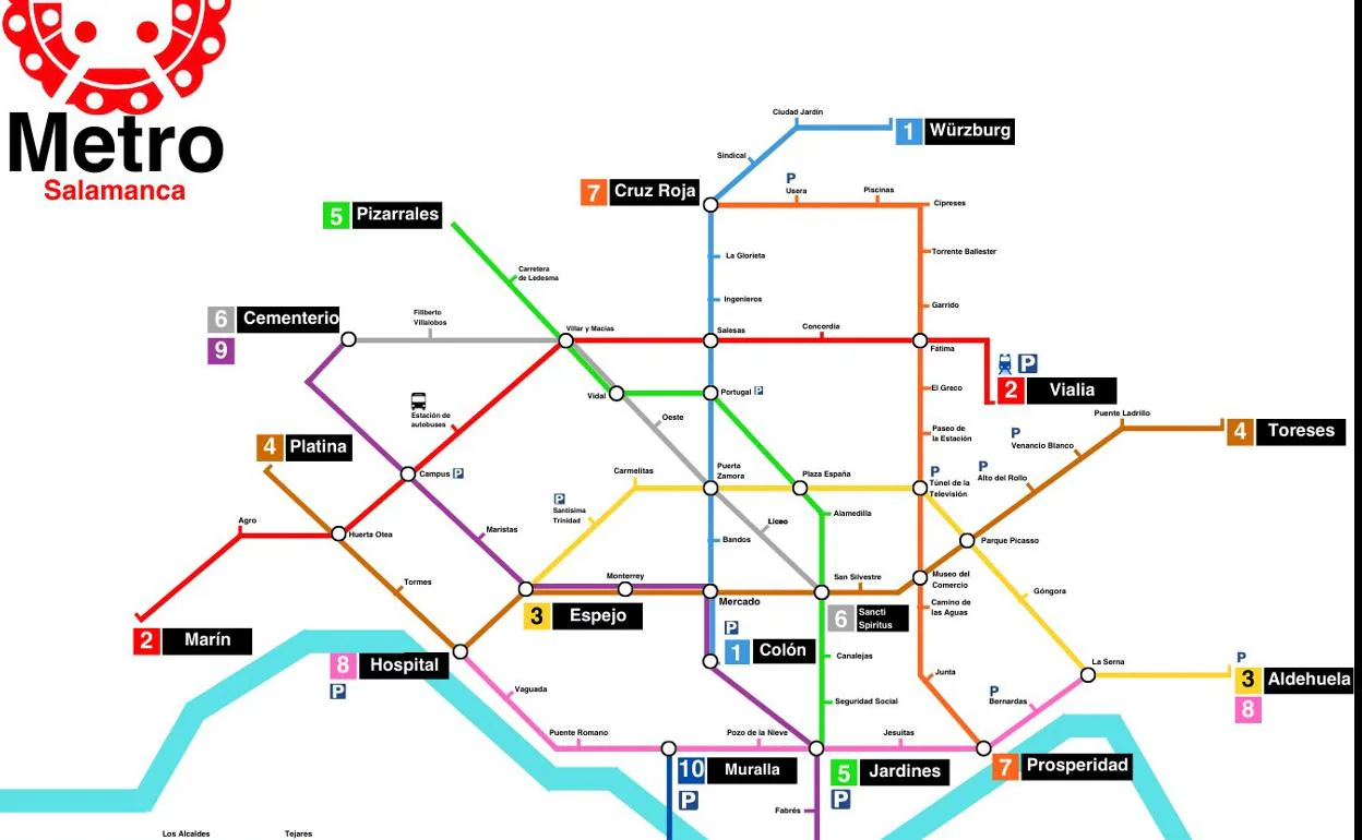 Plano del metro de Salamanca diseñado por un salmantino. 