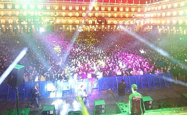 Espectáculo de luz y sonido en la Plaza Mayor de Salamanca.
