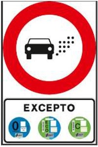 Señal vertical de la DGT para identificar las Zonas de Bajas Emisiones