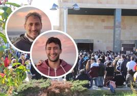 Cientos de personas han acudido al funeral por Ángel Basas y su hijo Carlos en Salamanca.