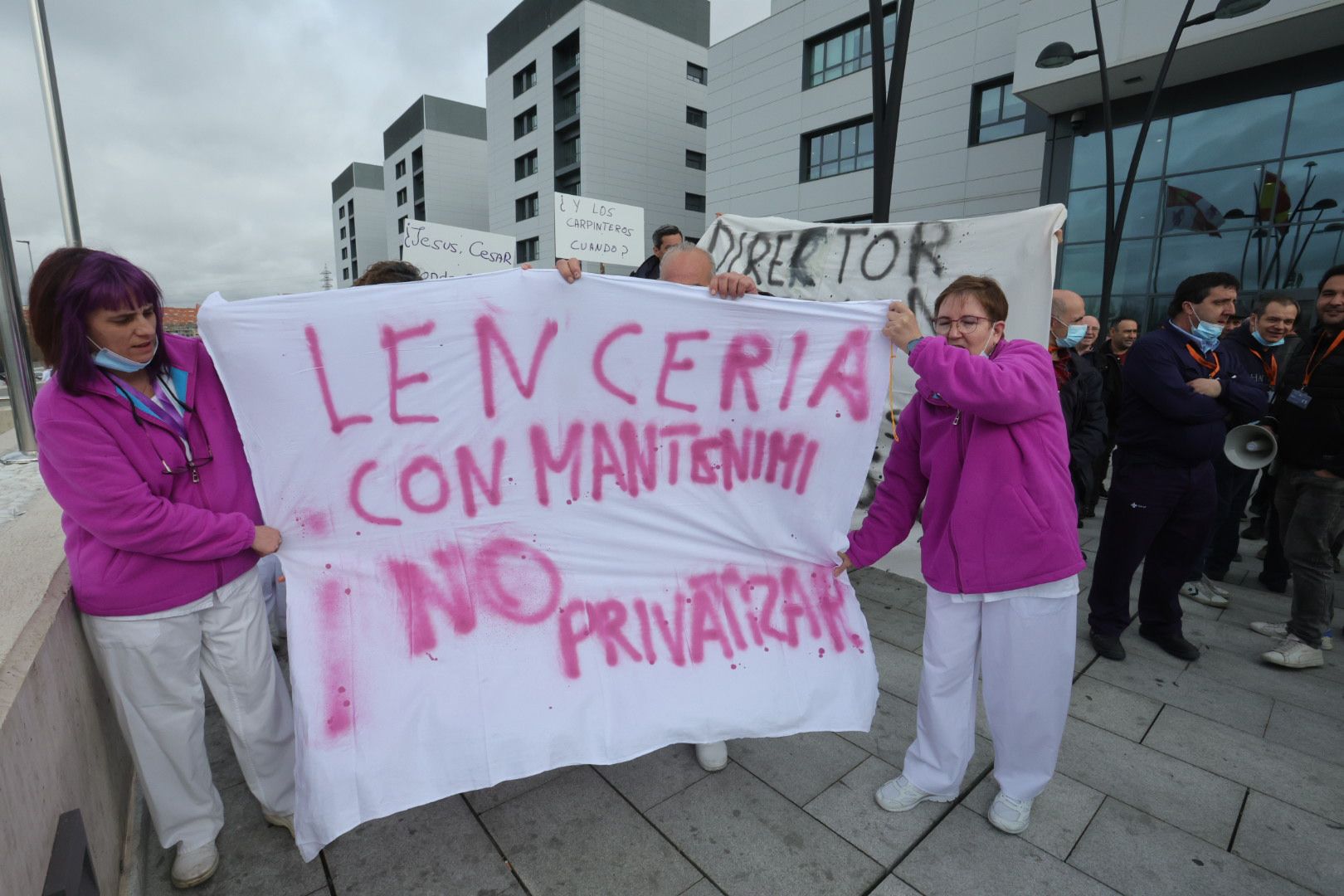 Manifestación en contra de la privatización del mantenimiento del Hospital