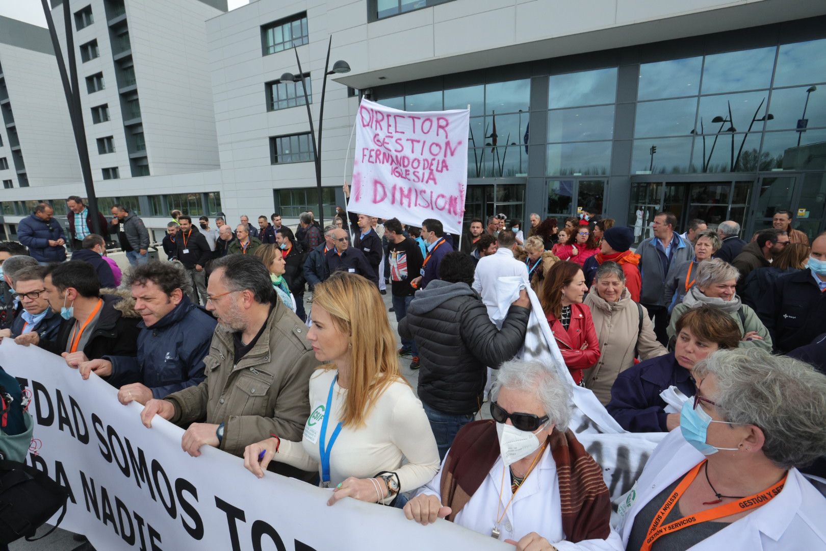 Manifestación en contra de la privatización del mantenimiento del Hospital