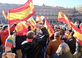 Manifestación de VOX en la Plaza Mayor de Salamanca en una imagen de archivo.