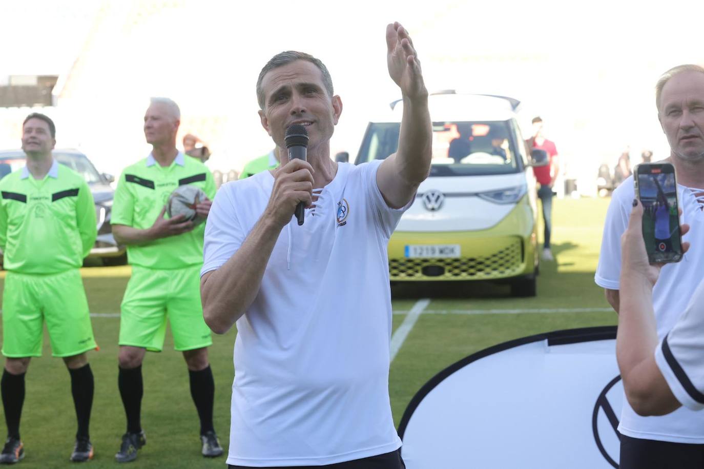 Partido entre veteranos de la UDS y el FC Barcelona por el centenario