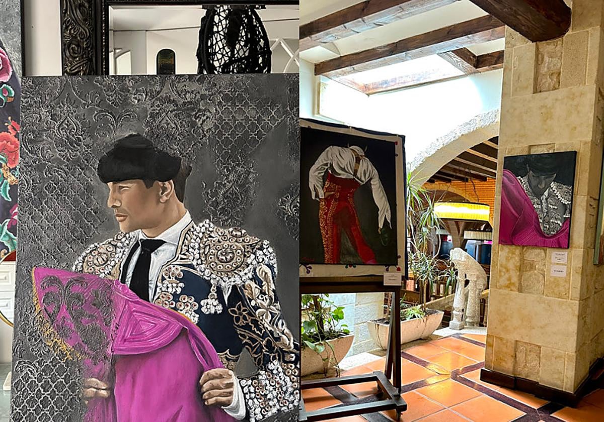 Imagen de alguno de los trabajos de María Zarló que se exhiben en el hotel de La Alberca.