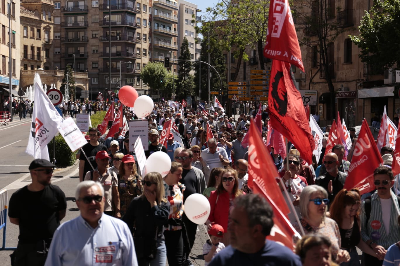 Marcha por el Día Internacional de los Trabajadores en Salamanca
