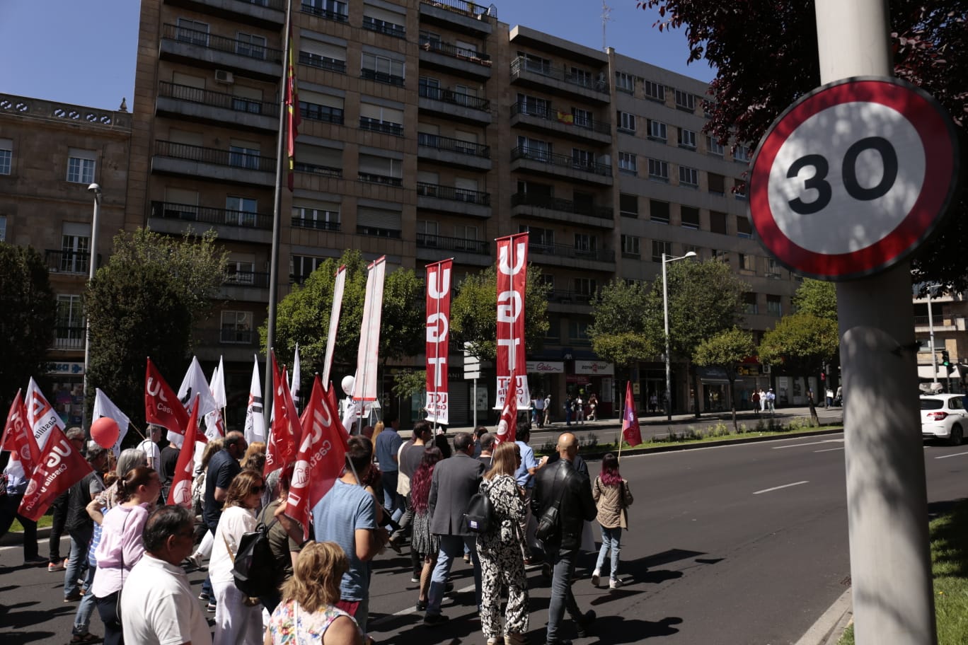 Marcha por el Día Internacional de los Trabajadores en Salamanca