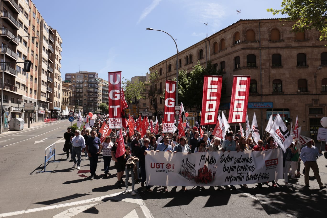 Marcha por el Día Internacional de los Trabajadores en Salamanca