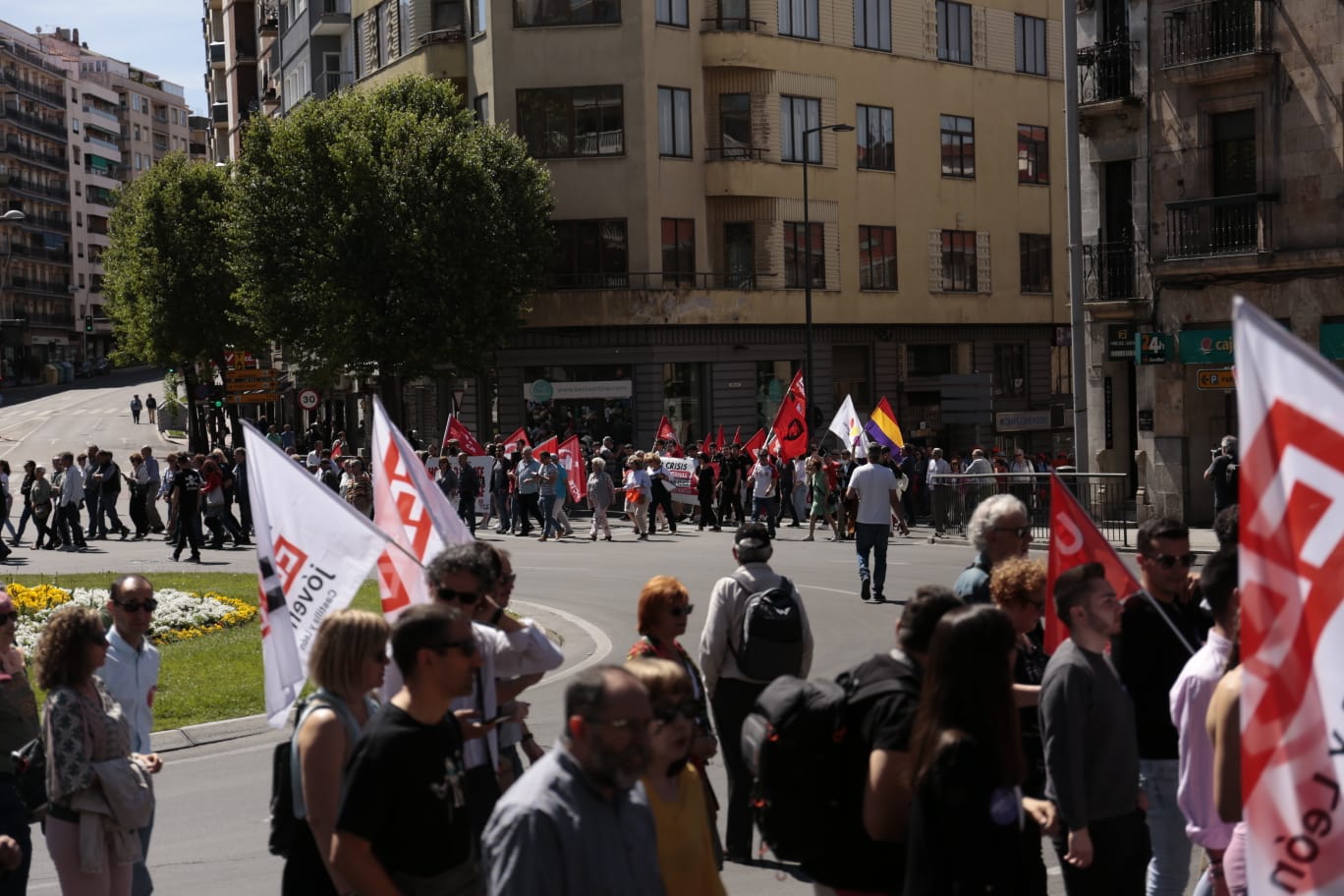 Marcha por el Día Internacional de los Trabajadores en Salamanca