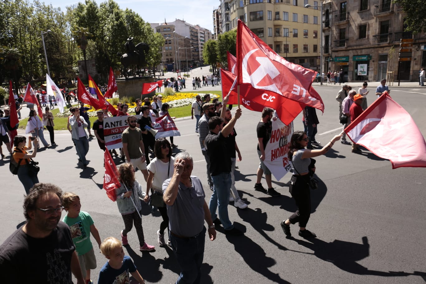 Marcha por el Día Internacional de los Trabajadores en Salamanca