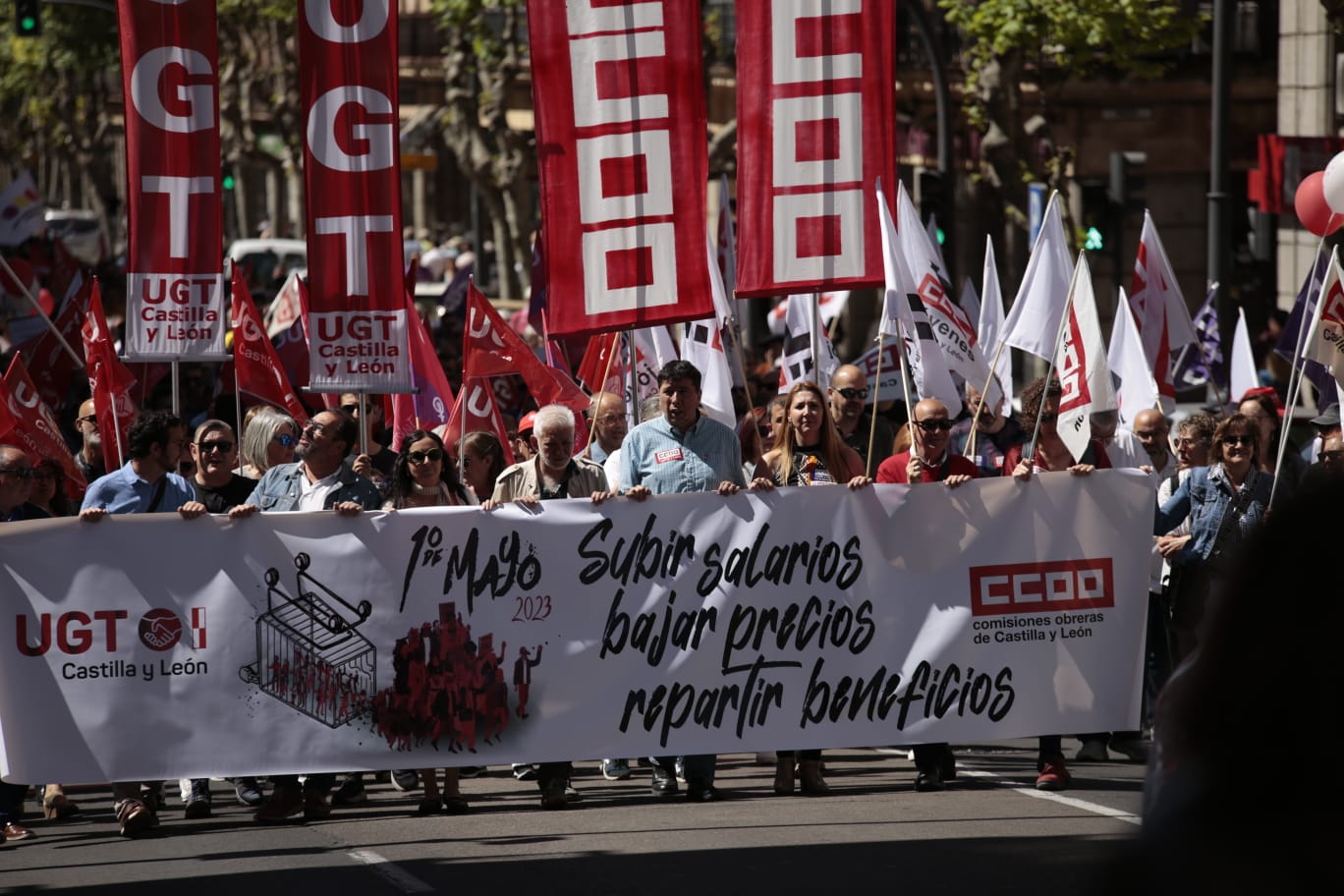 Marcha por el Día Internacional de los Trabajadores en Salamanca