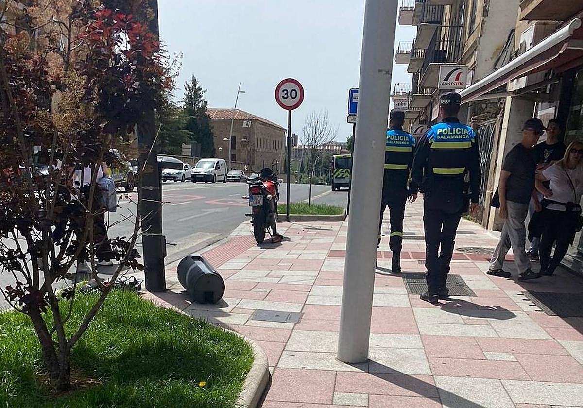 Imagen del accidente en el paseo de Canalejas.