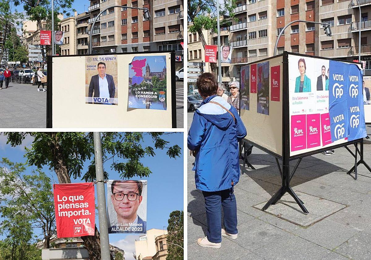 Banderolas y paneles para propaganda electoral.