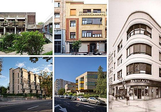 El convento del Carmelo, un edificio en Pozo Amarillo, construcción en calle Brocense, la escuela de oficios y la residencia Hernán Cortes.