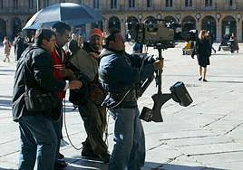 Imagen de archivo de un rodaje en la Plaza Mayor de Salamanca.