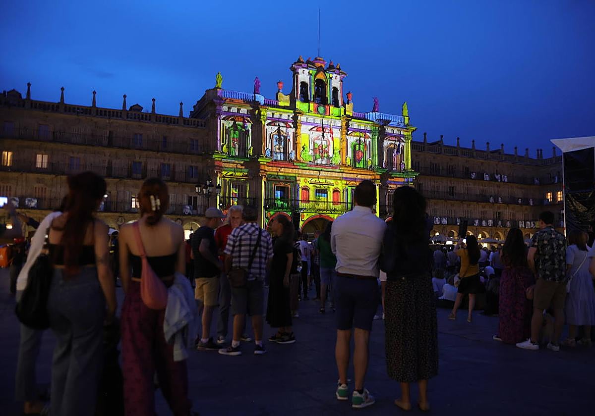 Espectáculo de vídeomapping de Fàcyl en Salamanca.