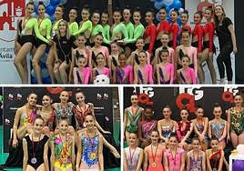 Gimnastas del Club Rítmica Salamanca en la prueba disputada en Ávila.