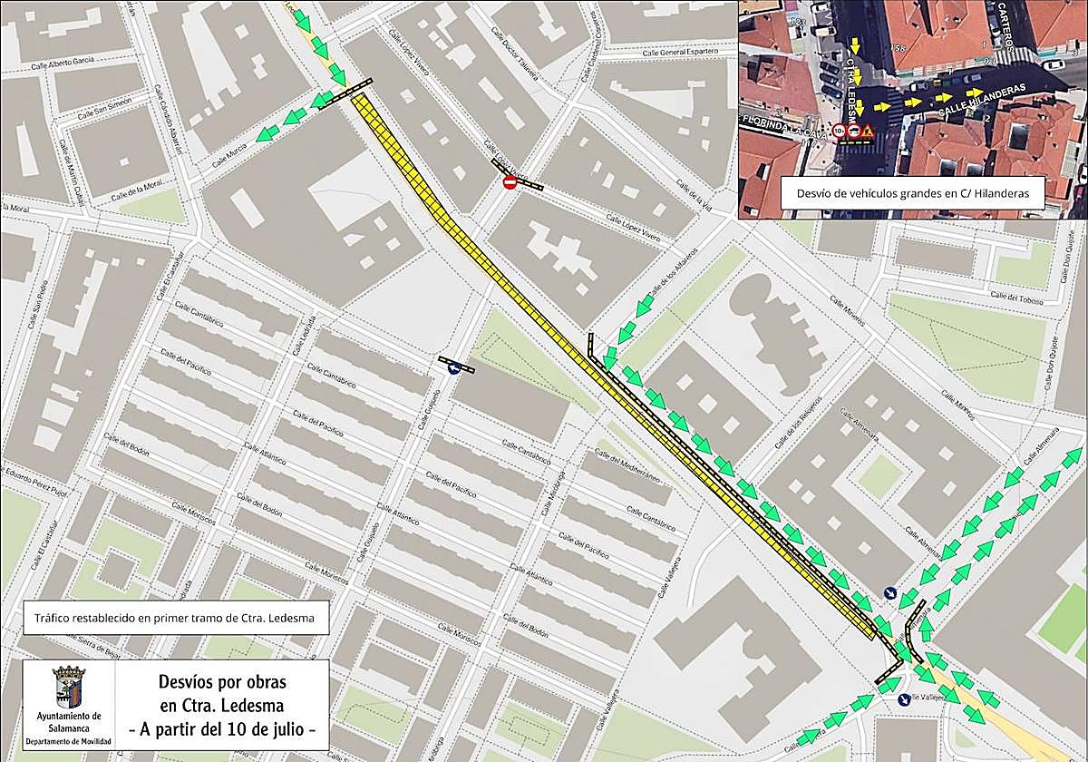 Cortes y desvíos desde el lunes por el avance de las obras de la carretera de Ledesma