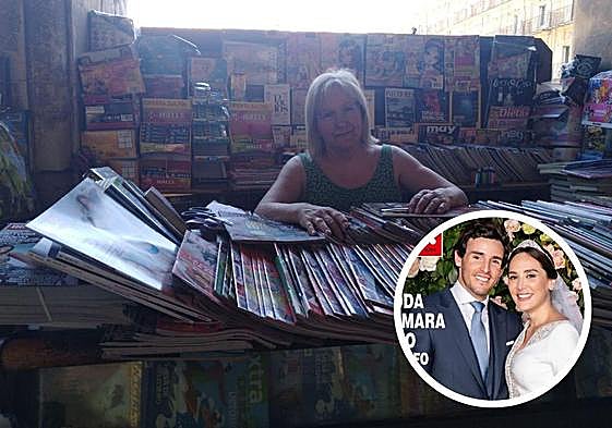 La quiosquera de la Plaza Mayor de Salamanca, este lunes.