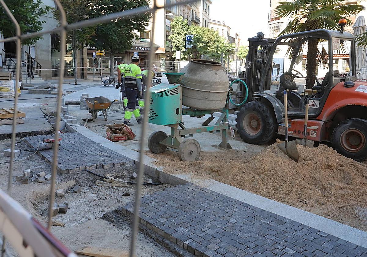 Obras del proyecto LIFE Vía de la Plata en el centro de Salamanca