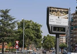 Termómetro urbano de la capital salmantina, en imagen de archivo.