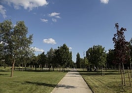 El parque de Huerta Otea cuenta con ocho hectáreas de superficie y mucho césped.