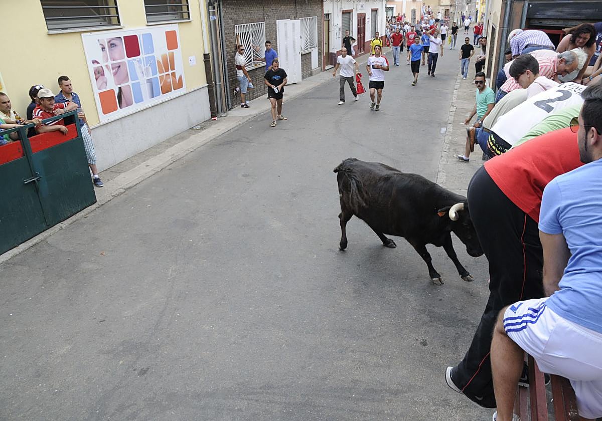 Imagen de archivo de un encierro en la Fuente de San Esteban.