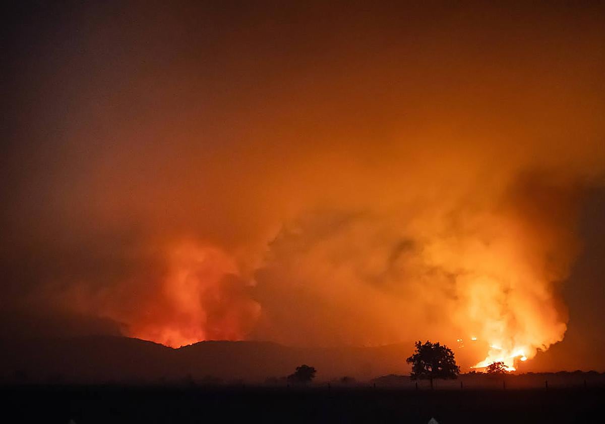 Incendio en Monsagro el pasado julio de 2022.