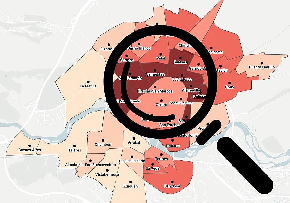 El mapa de Salamanca por barrios.