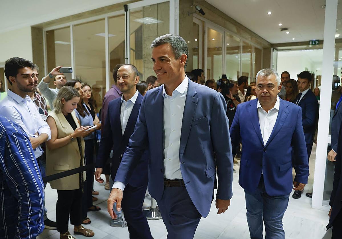 Pedro Sánchez, a su llegada al Congreso.