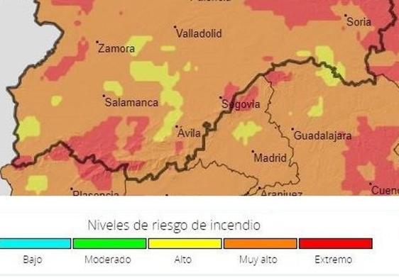 Nivel de riesgo extremo de incendios en el sur de Salamanca