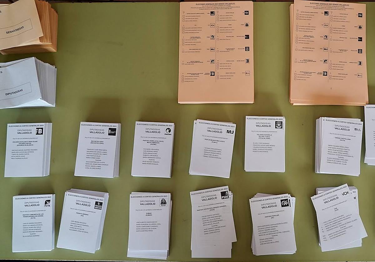 Papeletas de las últimas elecciones generales.