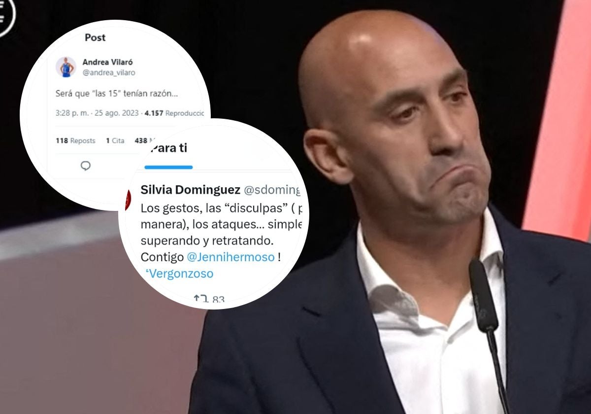 Mensajes de jugadoras sobre la actitud de Luis Rubiales.